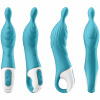 Tyrkysový vibrátor na stimulaci ženské prostaty (bod A) s dvěma tichými výkonnými motorky Satisfyer A-Mazing 2.