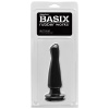 Černý anální kolík se zkosenou špičkou pro jednodušší zavádění - Basix Rubber.
