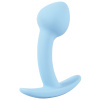 Ohebný světle modrý anální kolík pro nezkušené nebo začátečníky Cuties Mini Plug.