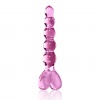 Icicles No. 43 kuličkové skleněné dildo v růžové barvěl