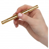 Zlatý vibrátor Hidden Pleasures na pohled připomíná pero či elektronickou cigaretu. 