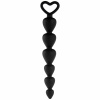 Srdíčkový anální řetěz v černé barvě.