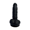 Realisticky zpracované nevibrační dildo v černé barvě Real Safe Squat.