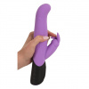 Silikonový dobíjecí rotační a vibrační vibrátor na bod G a klitoris ve fialové barvě - Rotating Rabbit Vibe purple.
