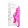Růžový silikonový vibrátor se stimulátorem klitorisu - Play Candi Wiggle Butterfly.