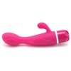 Růžový silikonový vibrátor se stimulátorem klitorisu Pink Leaf.