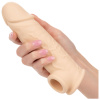 Béžový návlek na penis jej prodlouží až o 5 cm. Je vyroben ze silikonu, je hladký a měkký. 