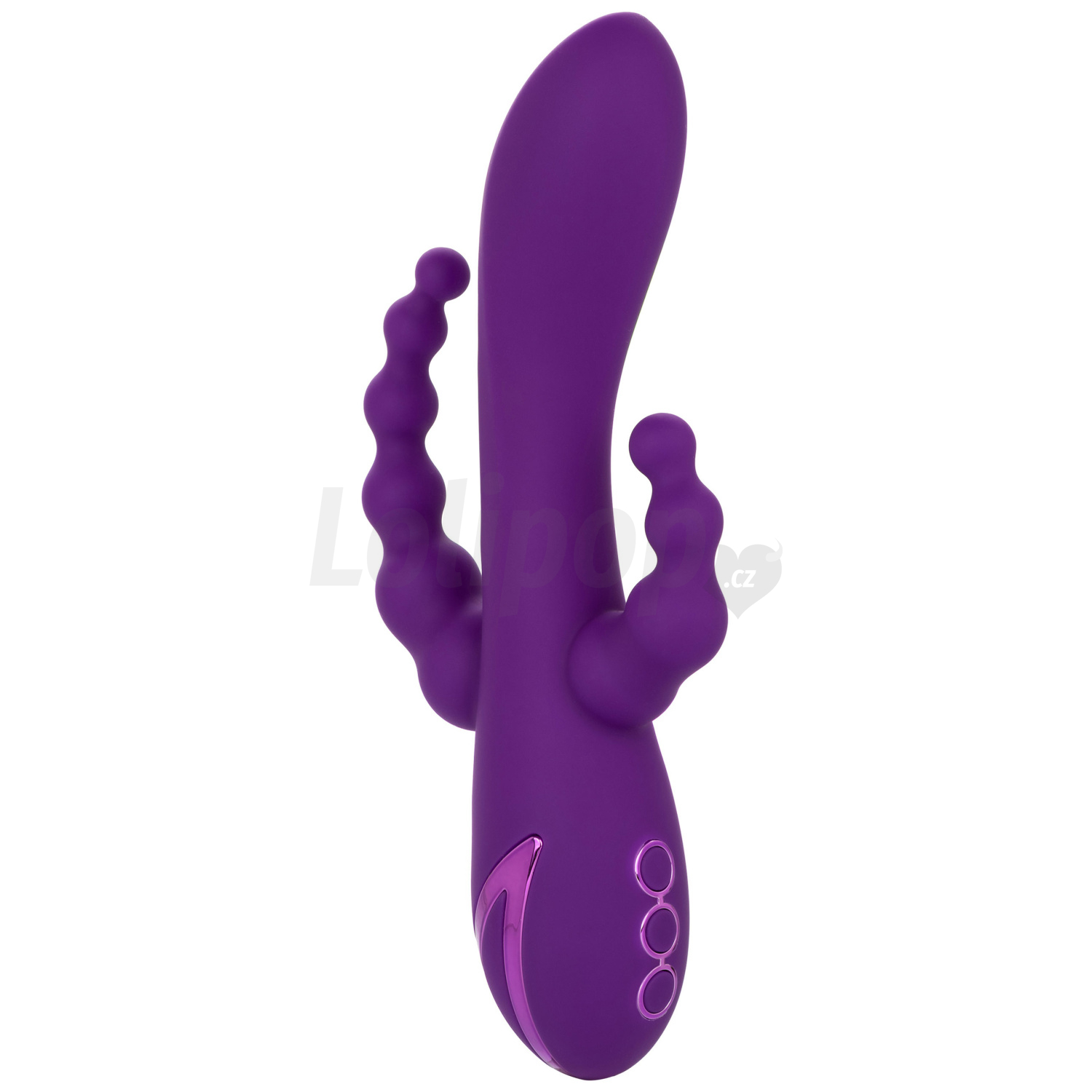 Levně Long Beach Bootylicious dobíjecí trojitý vibrátor na vaginu, anál a klitoris