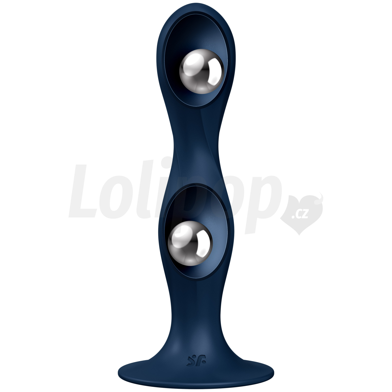 Levně Satisfyer Double Ball R silikonové dildo s vibračními kuličkami modré
