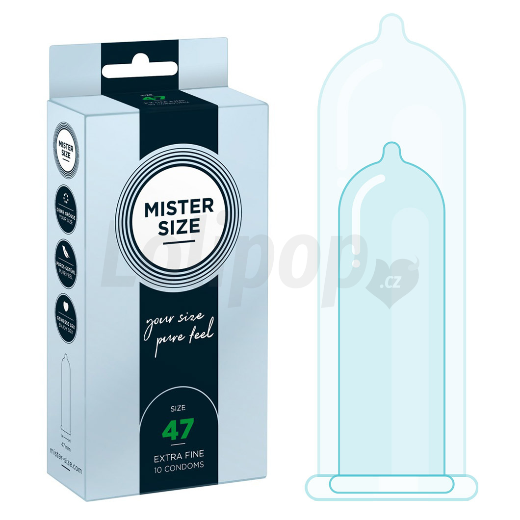 Levně Mister Size thin 47 mm kondomy tenké - 10 ks