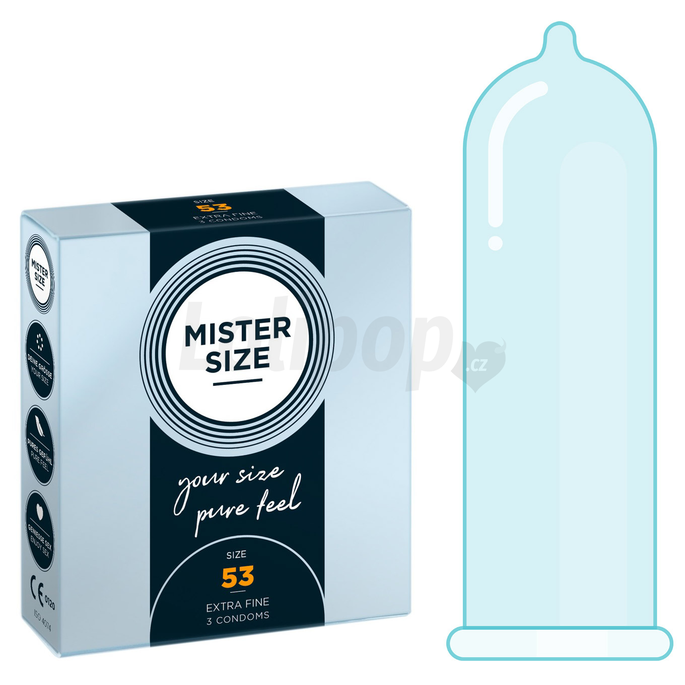 Levně Mister Size thin 53 mm kondomy tenké - 3 ks