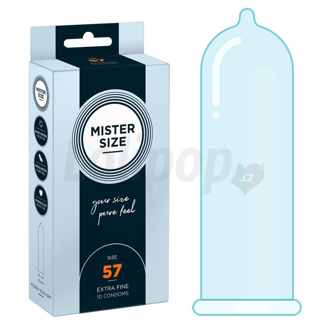 Levně Mister Size thin 57 mm kondomy tenké - 10 ks