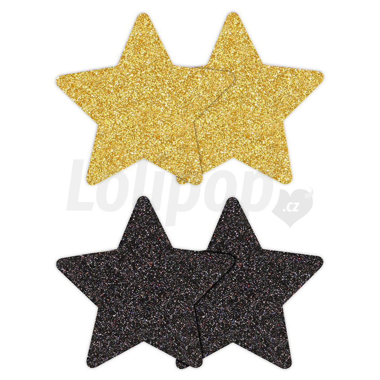Levně Nálepky na bradavky hvězdy černé a zlaté 4 ks