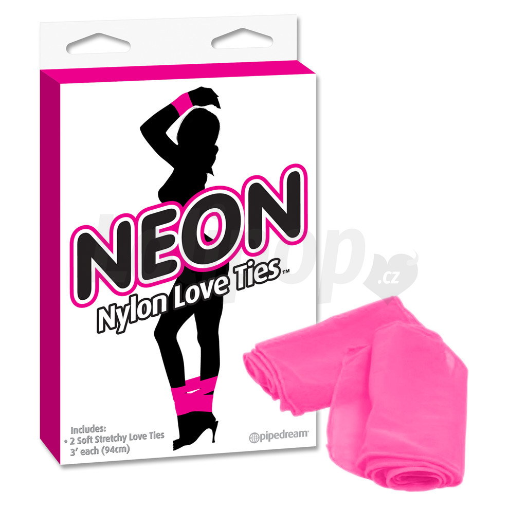 Levně Neon Love Ties růžové svazovací stuhy 2ks