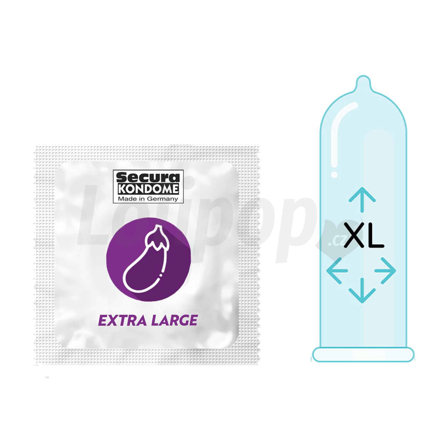 Levně Secura Extra Large 60 mm XL kondomy 1 ks