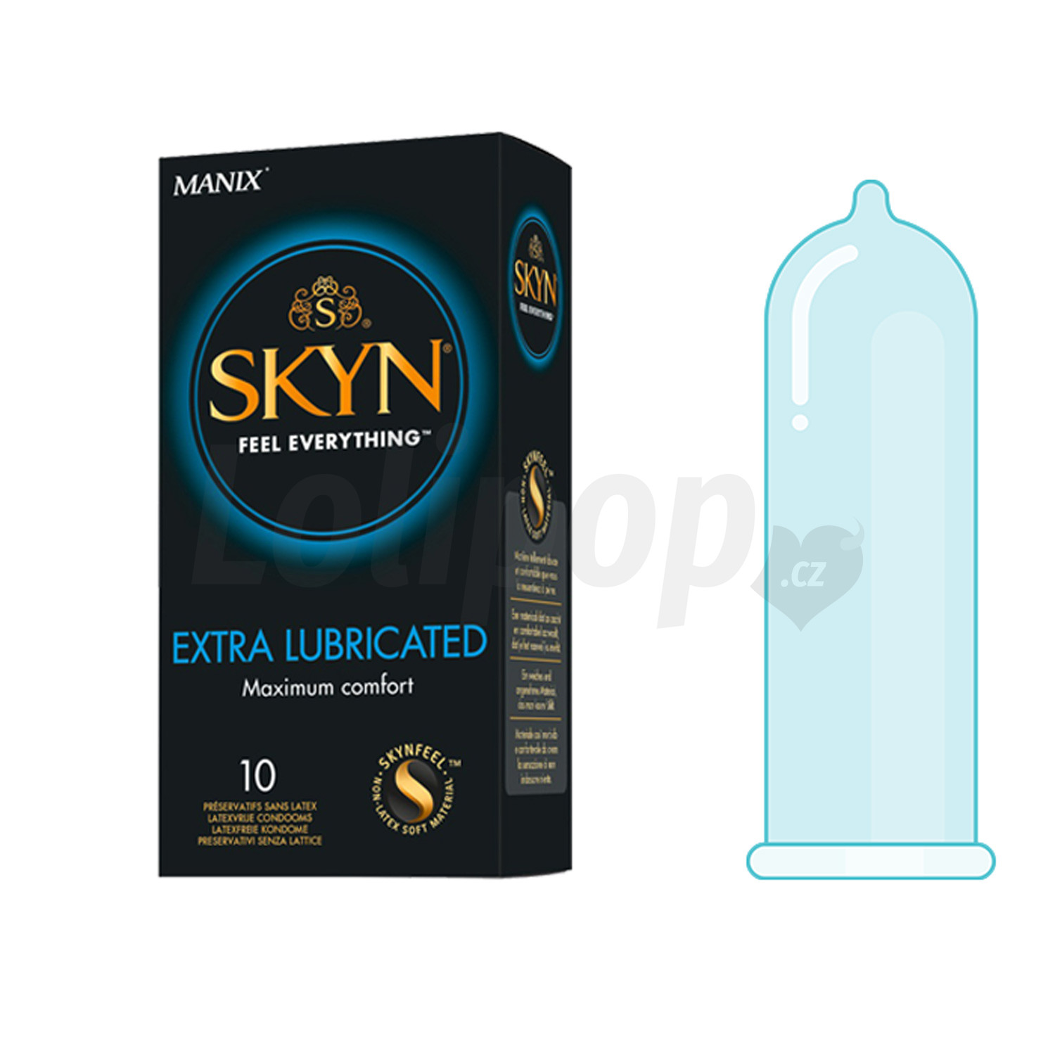 Levně Manix Skyn Extra Lubrikované bezlatexové kondomy 10 ks