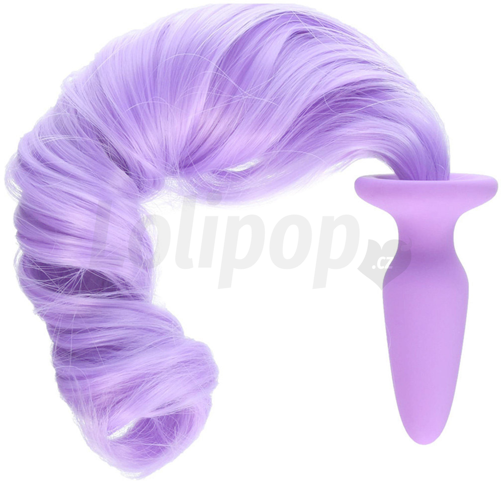 Levně Unicorn Tails silikonový kolík s dlouhým ocáskem fialový