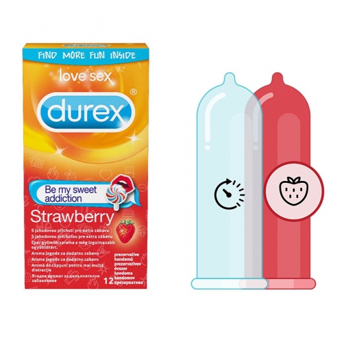 Durex Emoji jahodové kondomy 12 ks