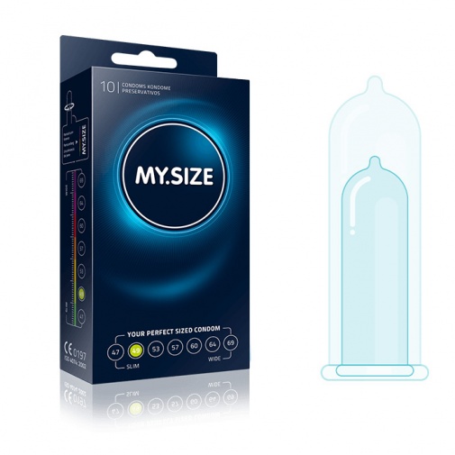Balení 10 kondomů slim úzké 4,9 cm průměr – My.Size 49 mm