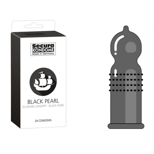 Secura Black Pearl černé kondomy 24 ks