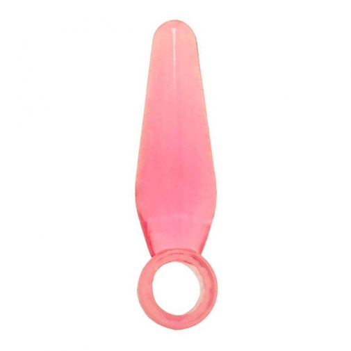 Maličký anální kolík na prst v růžově-průhledné barvě, vhodný pro úplné začátečníky - Anal Finger.