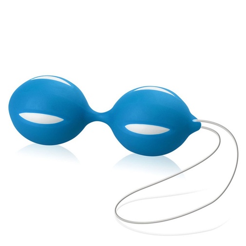 PVC modré venušiny kuličky Candy Balls s výstupky na povrchu a šňůrkou pro snadné vyjmutí.