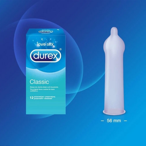 Balení klasických kondomů Durex Classic 18 ks.