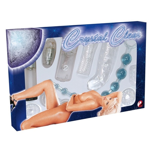 Crystal Clear Kit - velká devítidílná sada erotických pomůcek.