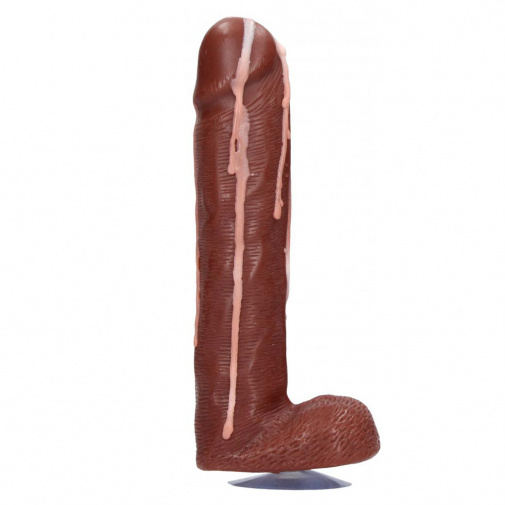 Dicky Soap with Balls and Cum hnědé mýdlo penis s varlaty a přísavkou 18 cm