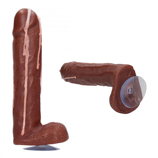 Mýdlo ve tvaru penisu Dicky Soap with Balls and Cum má praktickou přísavku pro uchycení.