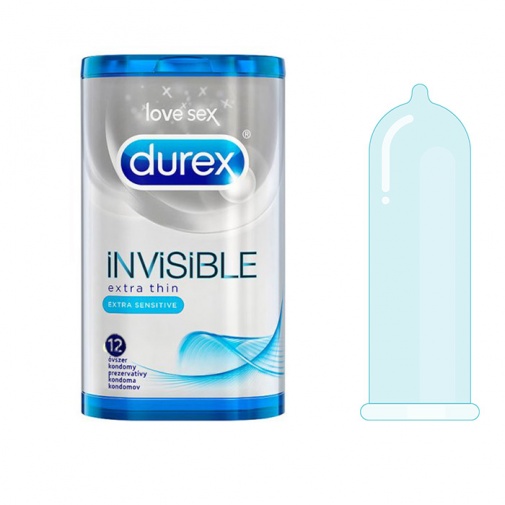 Durex Invisible - Extra tenké, extra citlivé 12 ks