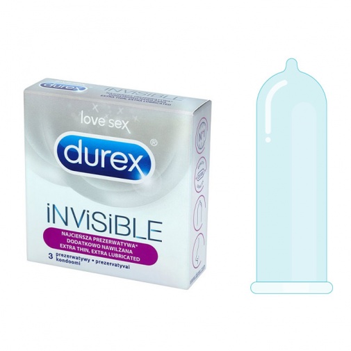 Durex Invisible - Extra tenké, extra lubrikované 3 ks
