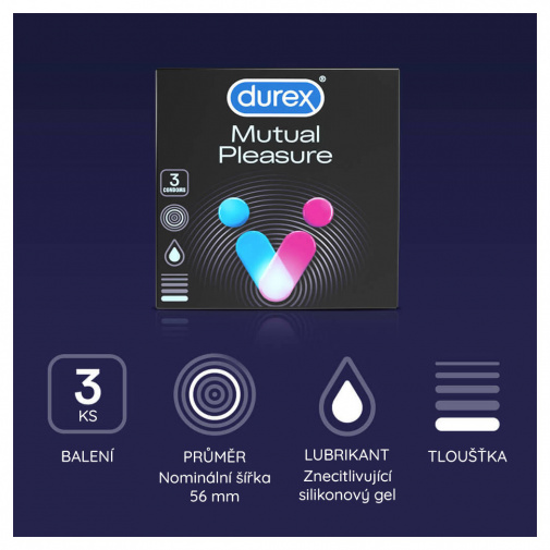 Kondomy Durex Mutual Pleasure byly speciálně navrženy pro společné vyvrcholení partnerů.