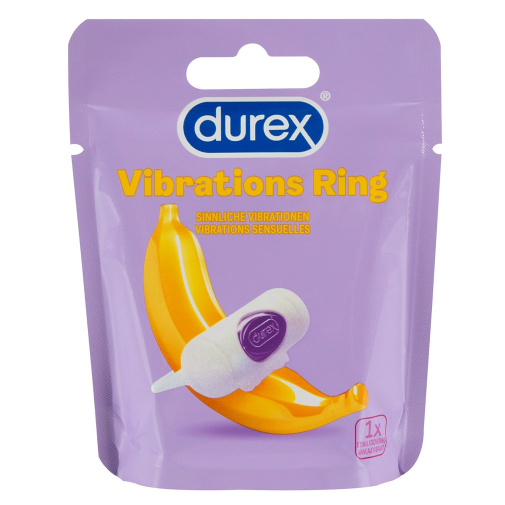 Vibrační erekční kroužek Durex Vibrations Ring v elegantním barevném balení.