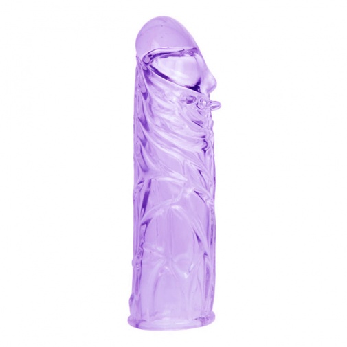 Fialový návlek na penis ve tvaru penisu 14 cm.