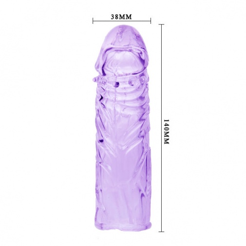 Rozměry fialového návleku na penis - Penis Sleeve.