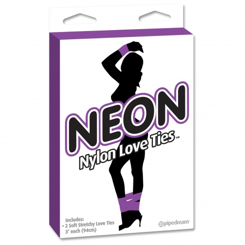 Neon Love Ties - fialové vázací stuhy 2 ks v balení.