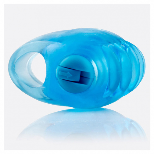 Modrý mini vibrátor na prst Screaming O Fingo Tips s jednou, zato ale velmi silnou vibrací.