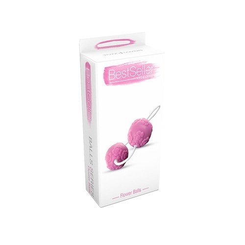 Růžové venušiny kuličky Flower Balls s vystupujícími kvítky na povrchu pro lepší stimulaci.