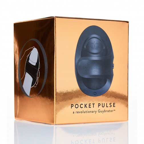 Černý masturbátor na penis Pocket Pulse v balení.