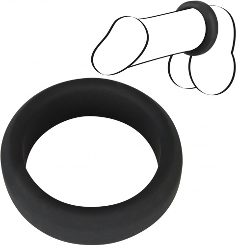Erekční silikonový kroužek s průměrem 3,8 cm pro tlustší penis - Black Velvets.