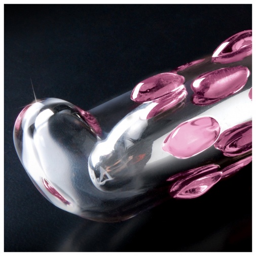 Široký skleněný vibrátor na bod-G i klitoris Icicles No. 19, vhodný pro hry s teplotou.