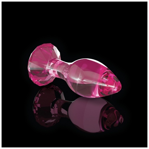 Růžový skleněný anální kolík Icicles No. 79 diamant.