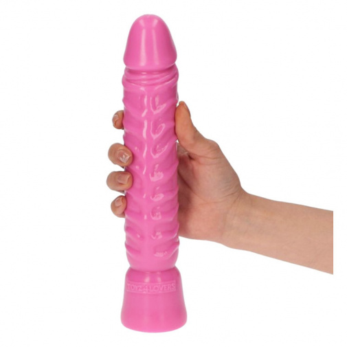 Velké růžové nevibrační dildo s výraznou žilnastostí pro extra stimulaci - Italian Cock 8.5.