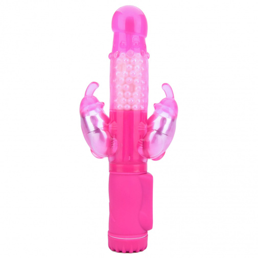 Jessica Rabbit Duo vibrátor s dvěma stimulátory v růžové barvě.
