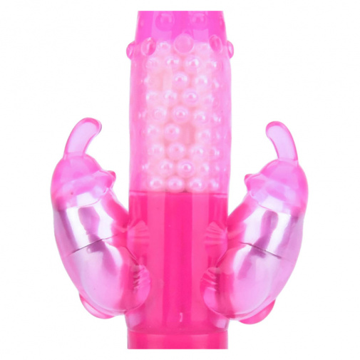 Dva stimulátory, kterými můžete dráždit klitoris a perineum/anál současně - to je Jessica Rabbit Duo vibrátor.