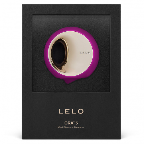 Luxusní balení stimulátoru Lelo Ora 3 ve fialovém provedení.