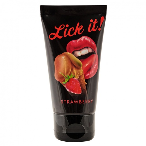 Orální gel lick-it s jahodovou příchutí.