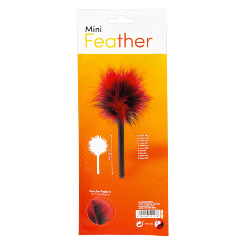 Mini Feather jemné červeno-černé šimrátko v balení.