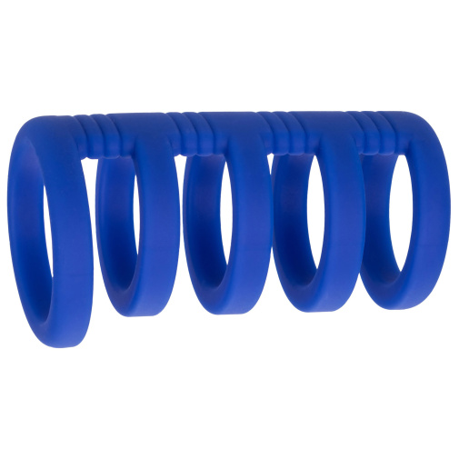 Silikonový kroužkový návlek na penis v modré barvě Admiral Xtreme Cage.